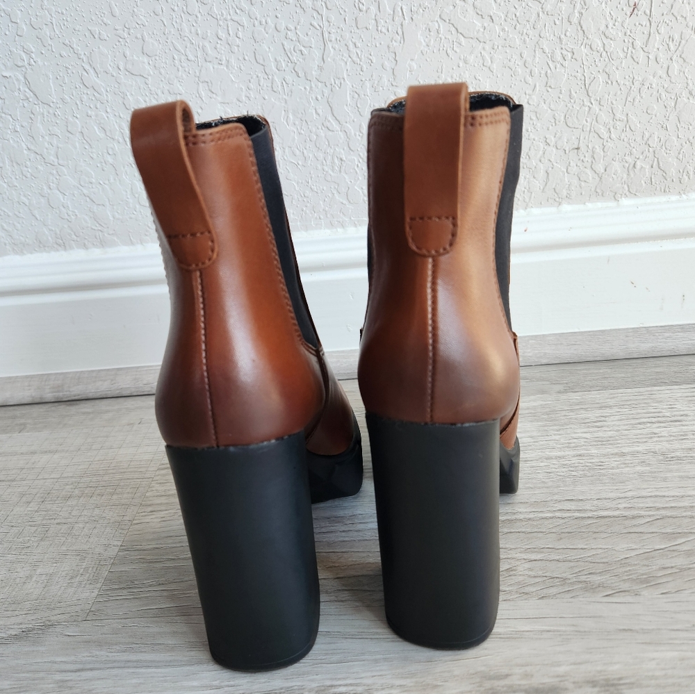 Steve Madden Revised Cognac Platform Leather Boot… - image 6